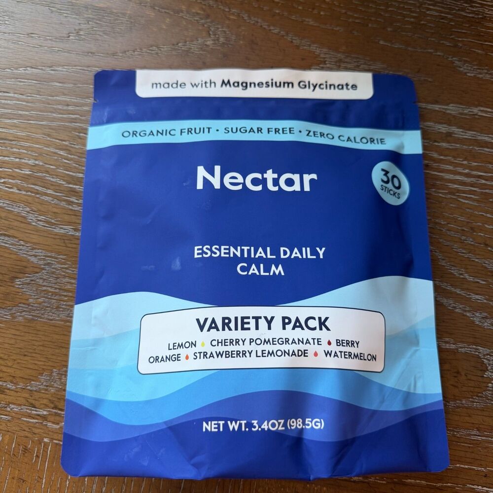 Nectar Essential Daily Calm 30 Sticks Variety Pack Magnesium Zero Calorie Stress